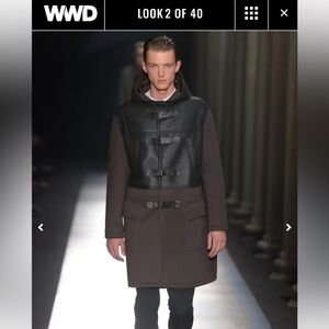 Neil Barrett Black and Brown Hooded Military Coat Oversized Vintage Fit Size 48